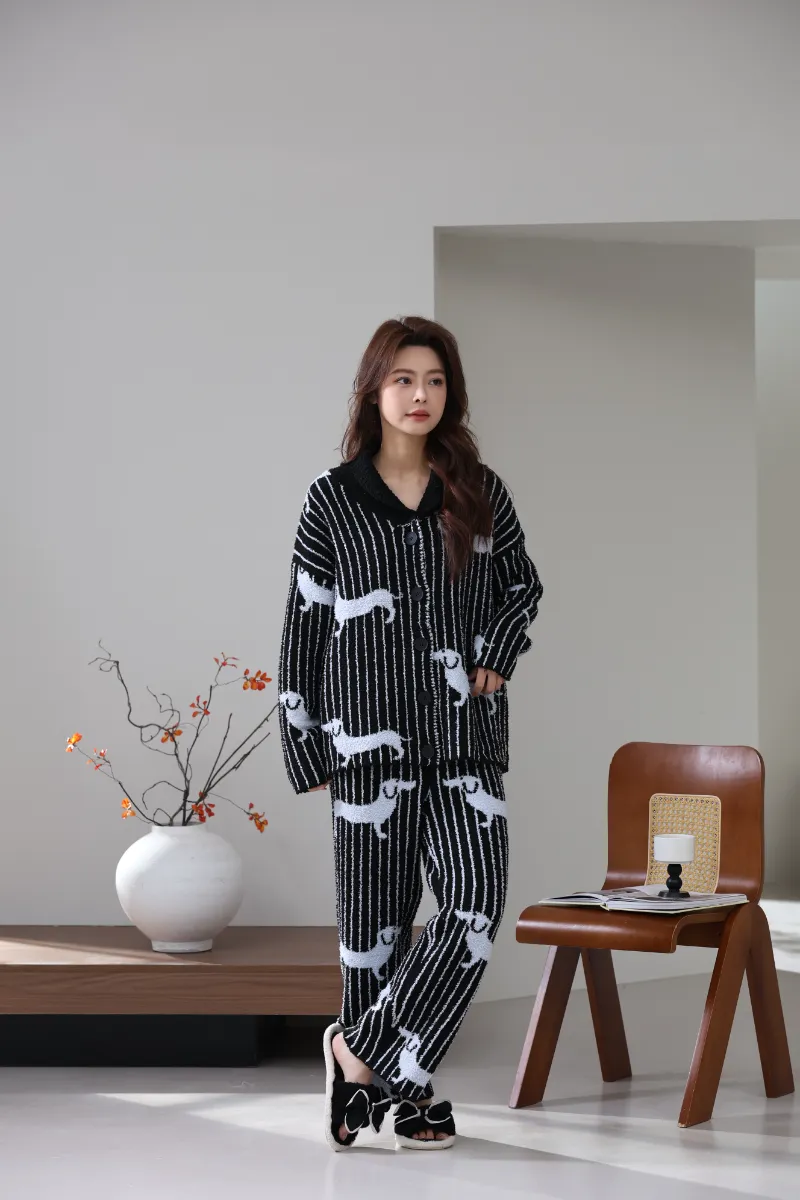 Qadınlar üçün Yumşaq Fleece Ev Geyimi Kostyum